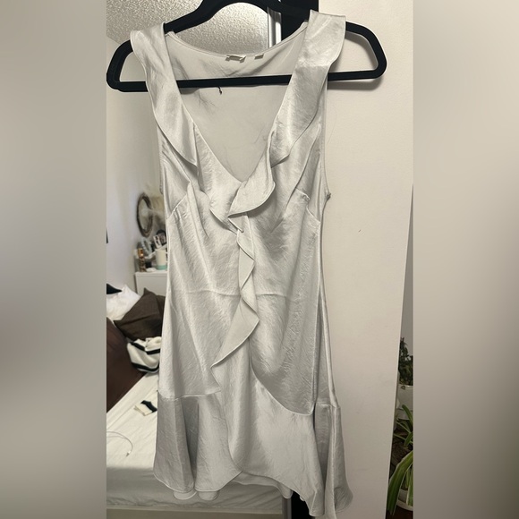 Aritzia Hera Satin Silver Dress - Picture 4 of 5